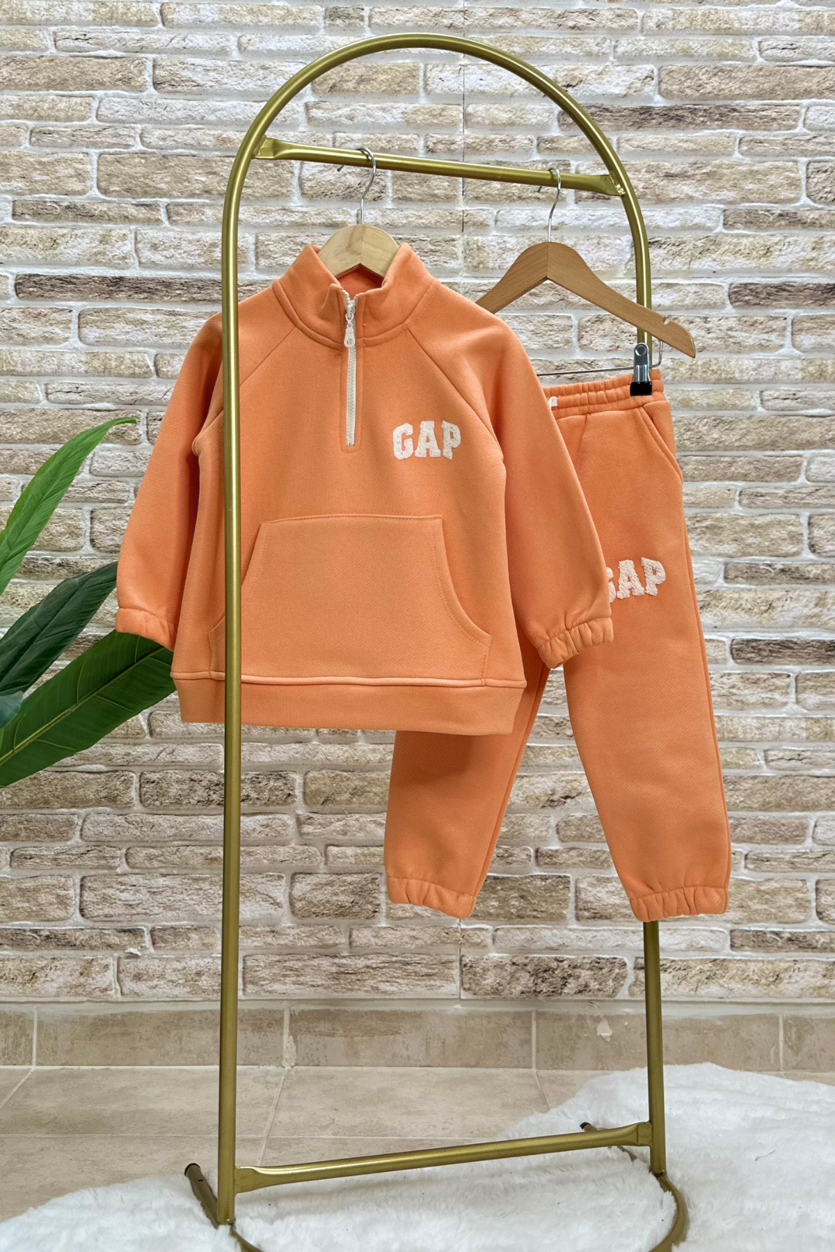 Unisex Şardonlu Balıkçı Yaka Fermuarlı Gap Takım