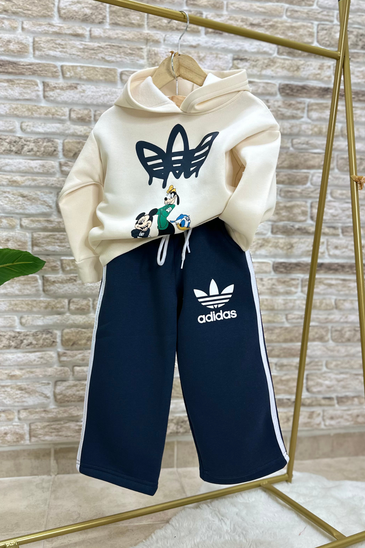 Unisex Şardonlu Ekru Laci Adids Takım