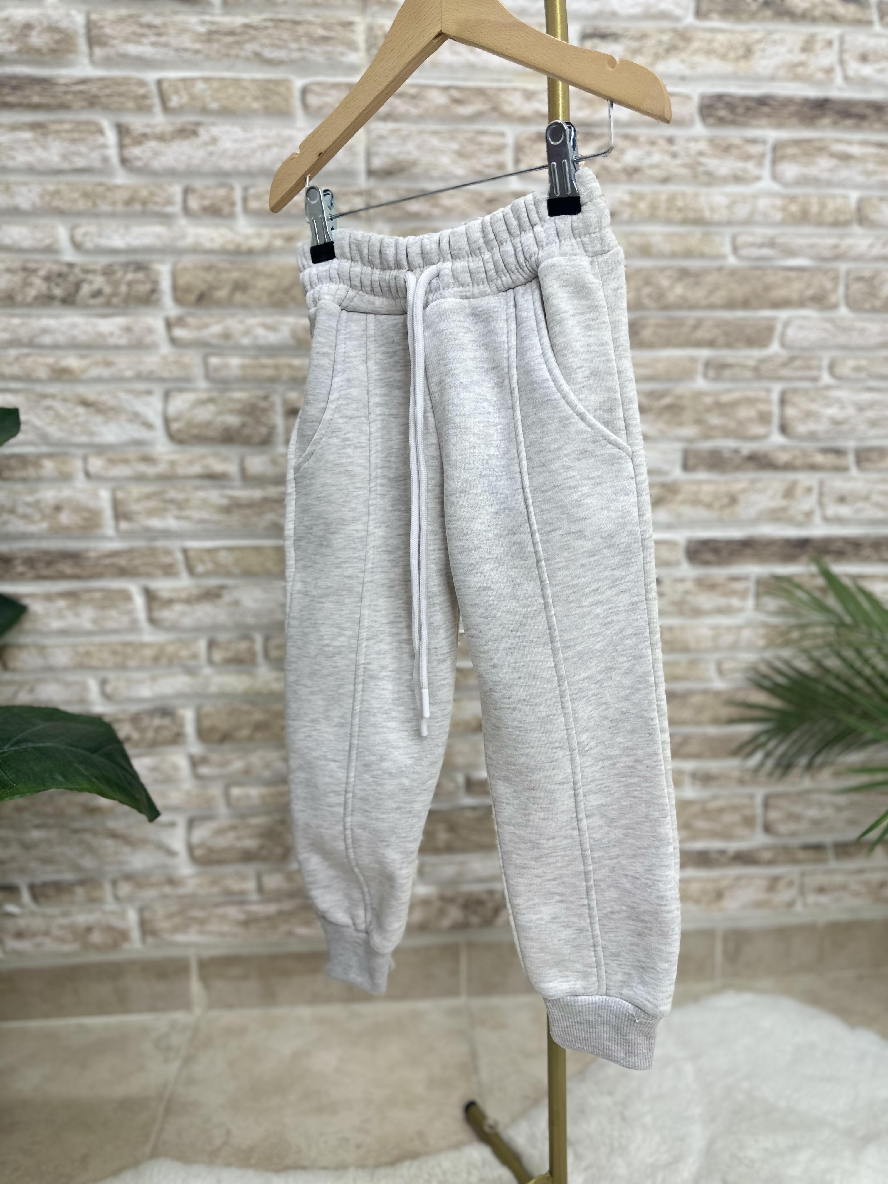 Unisex Şardonlu Fermuarlı Dik Yaka Gri Takım