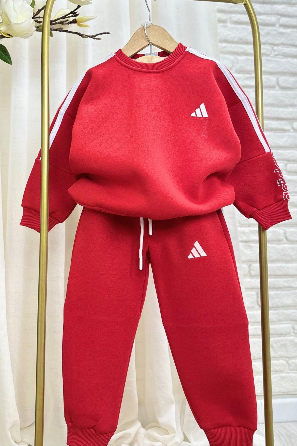 Unisex Şardonlu Kırmzı Adids Takım