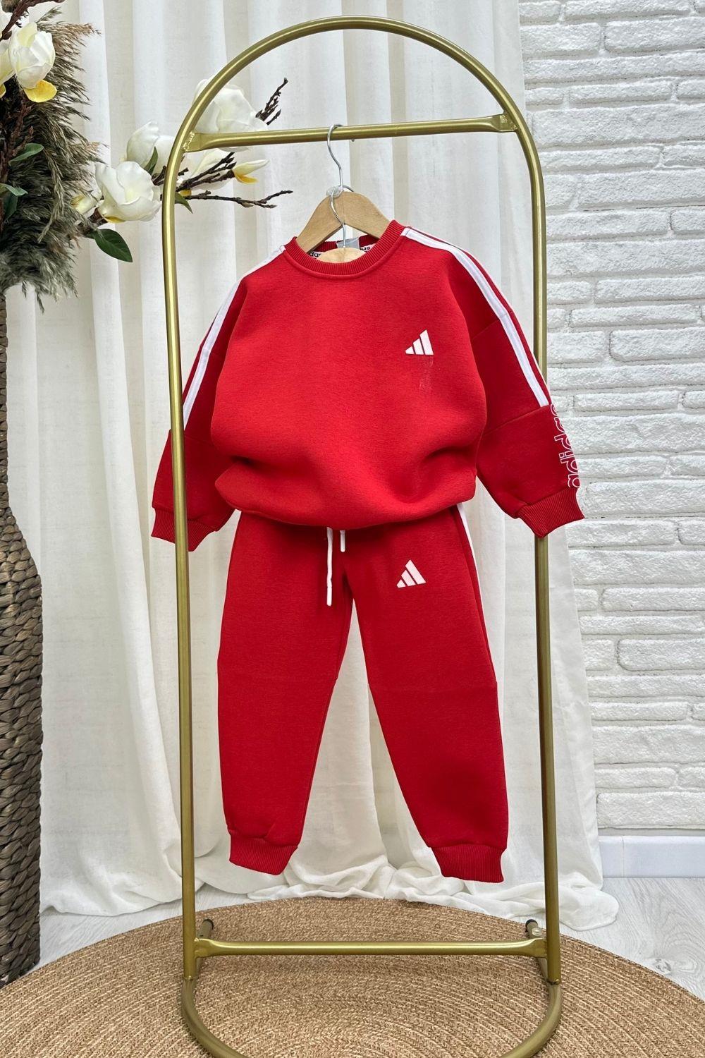 Unisex Şardonlu Kırmzı Adids Takım