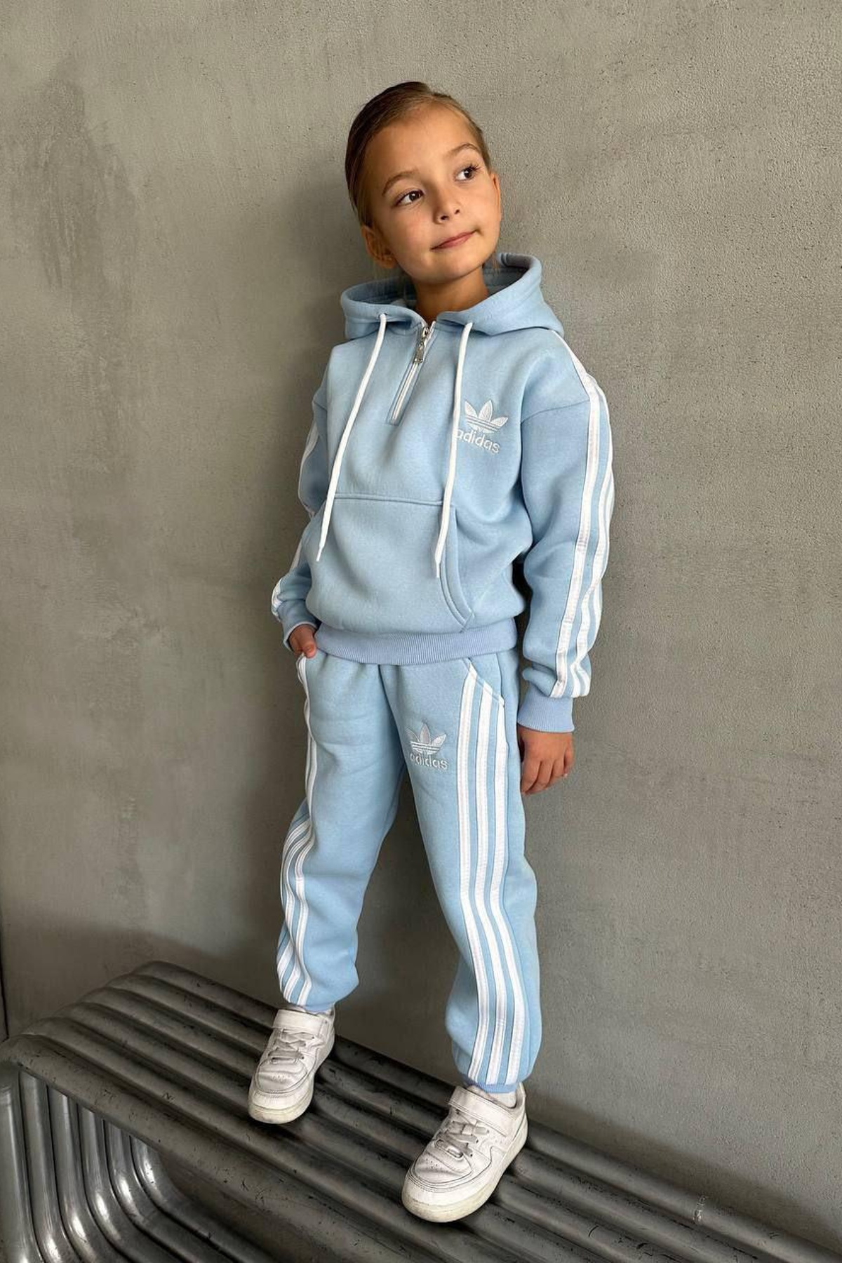 Unisex Şardonlu Mavi Adids Takım
