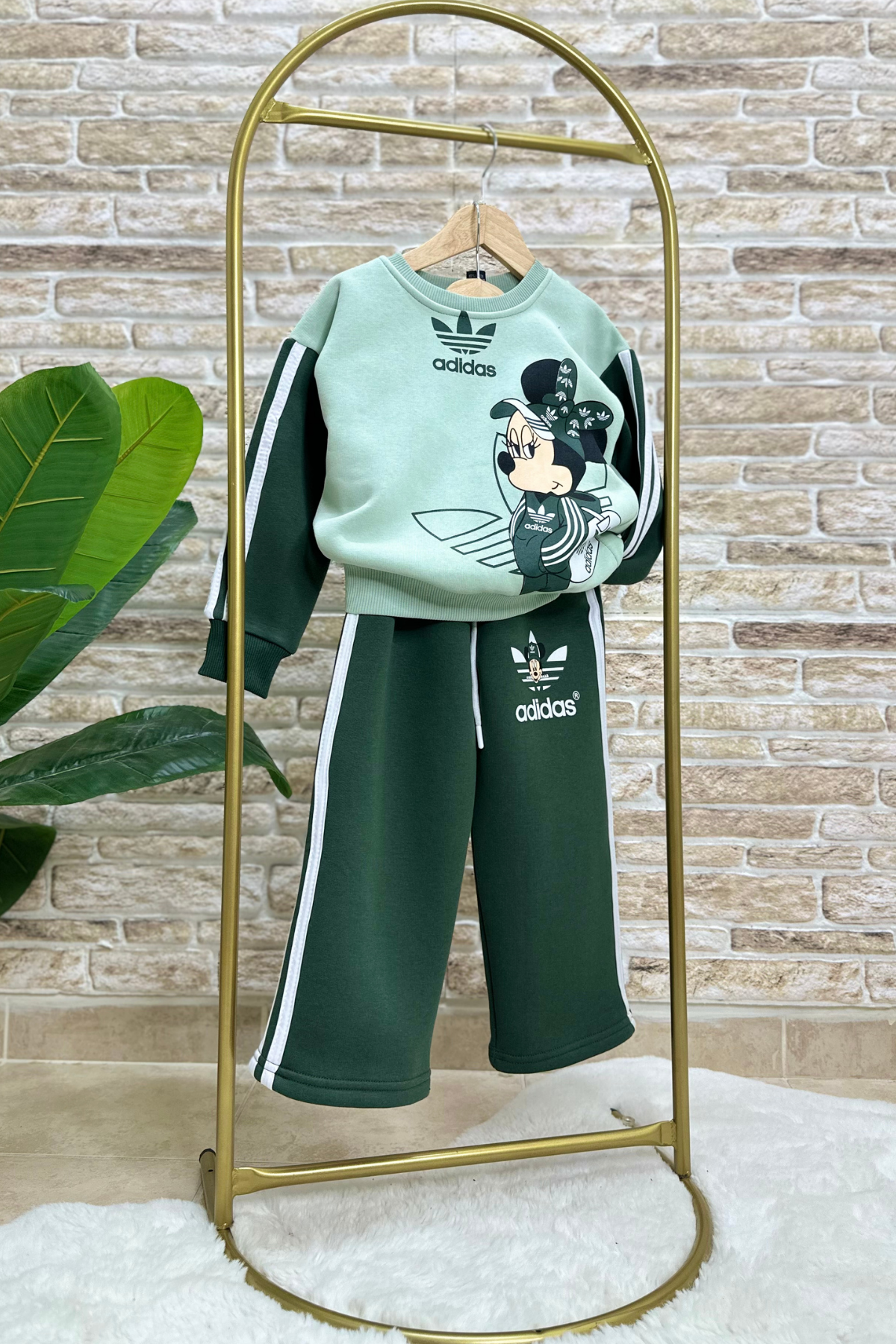 Unisex Şardonlu Yeşil Marka  Adids Takım