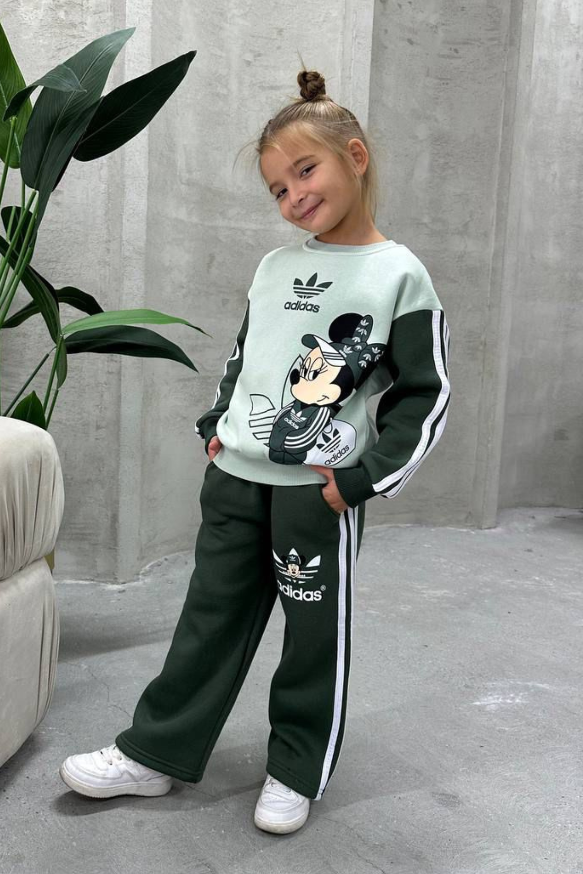 Unisex Şardonlu Yeşil Marka  Adids Takım