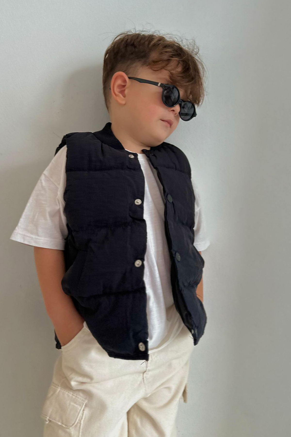 Unisex Çocuk Siyah Şişme Yelek
