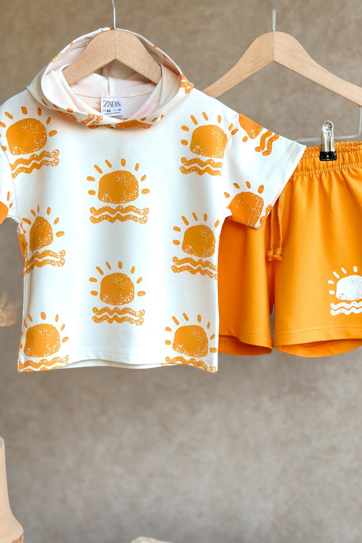 Unisex Sun And Sand Oranj Tshirt Şort Takım