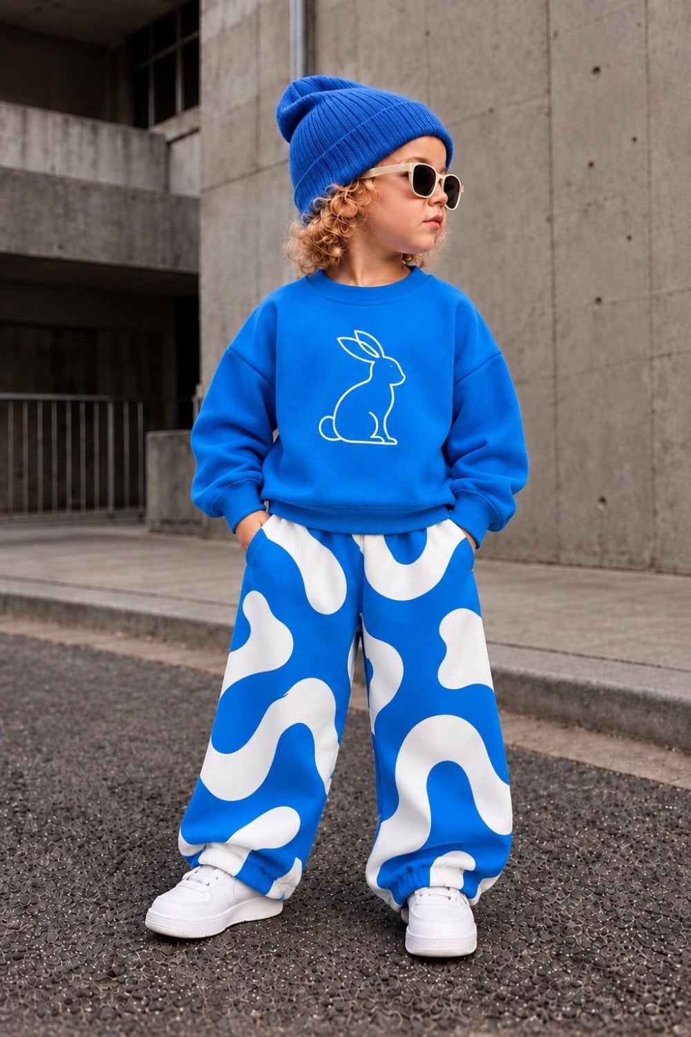 Unisex  Tavşanlı Saks  Takım