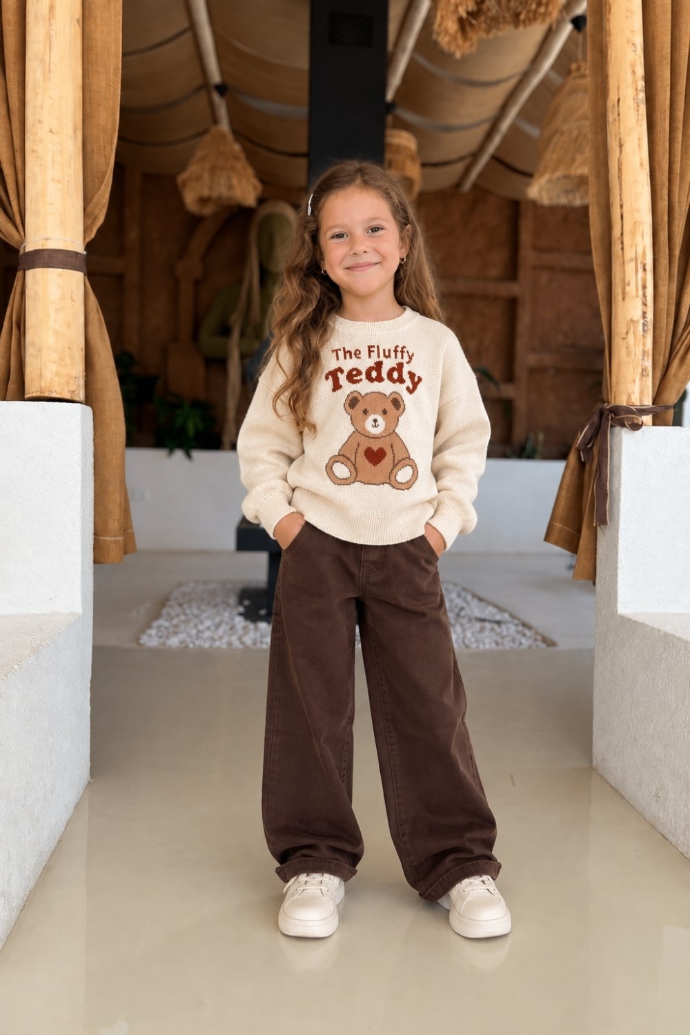 Unisex Teddy Triko Gabardin Pantolon Takım