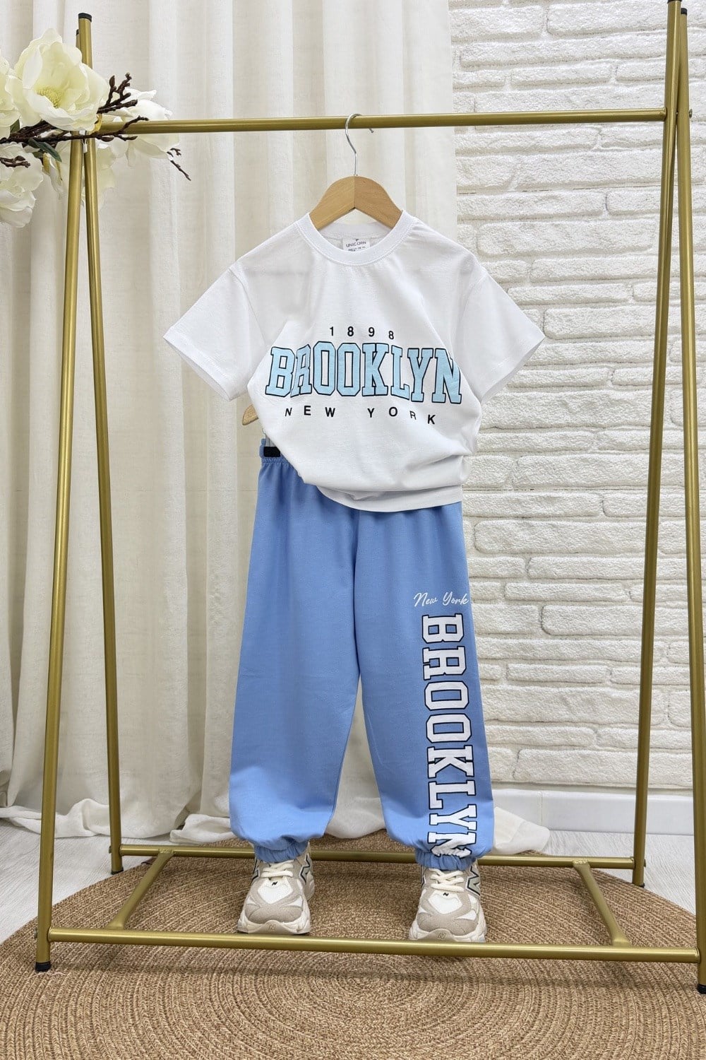 Unisex Tshirtlü Brooklyn Mavi Takım