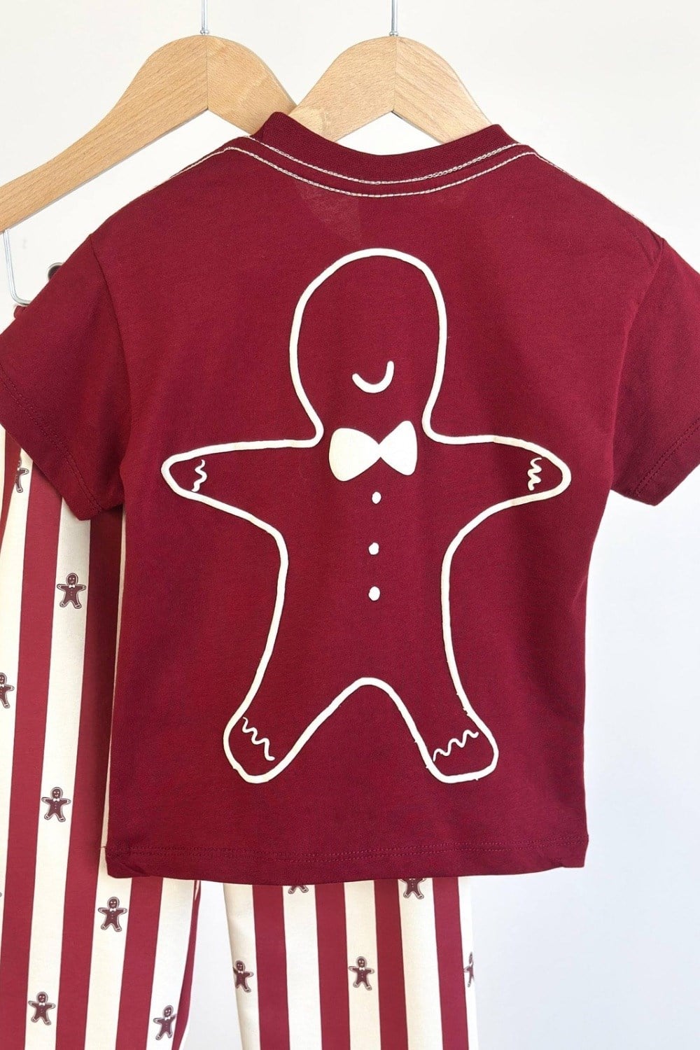 Unisex Tshirtlü Kurabiyeli Bordo Takım