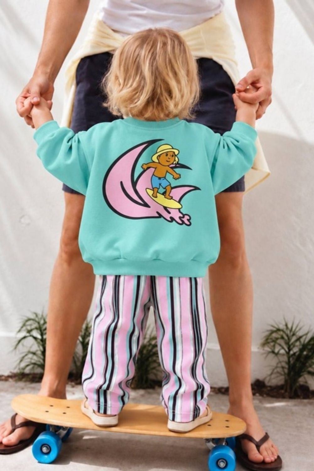 Unisex Turkuaz Renkli 3 İplik Takım