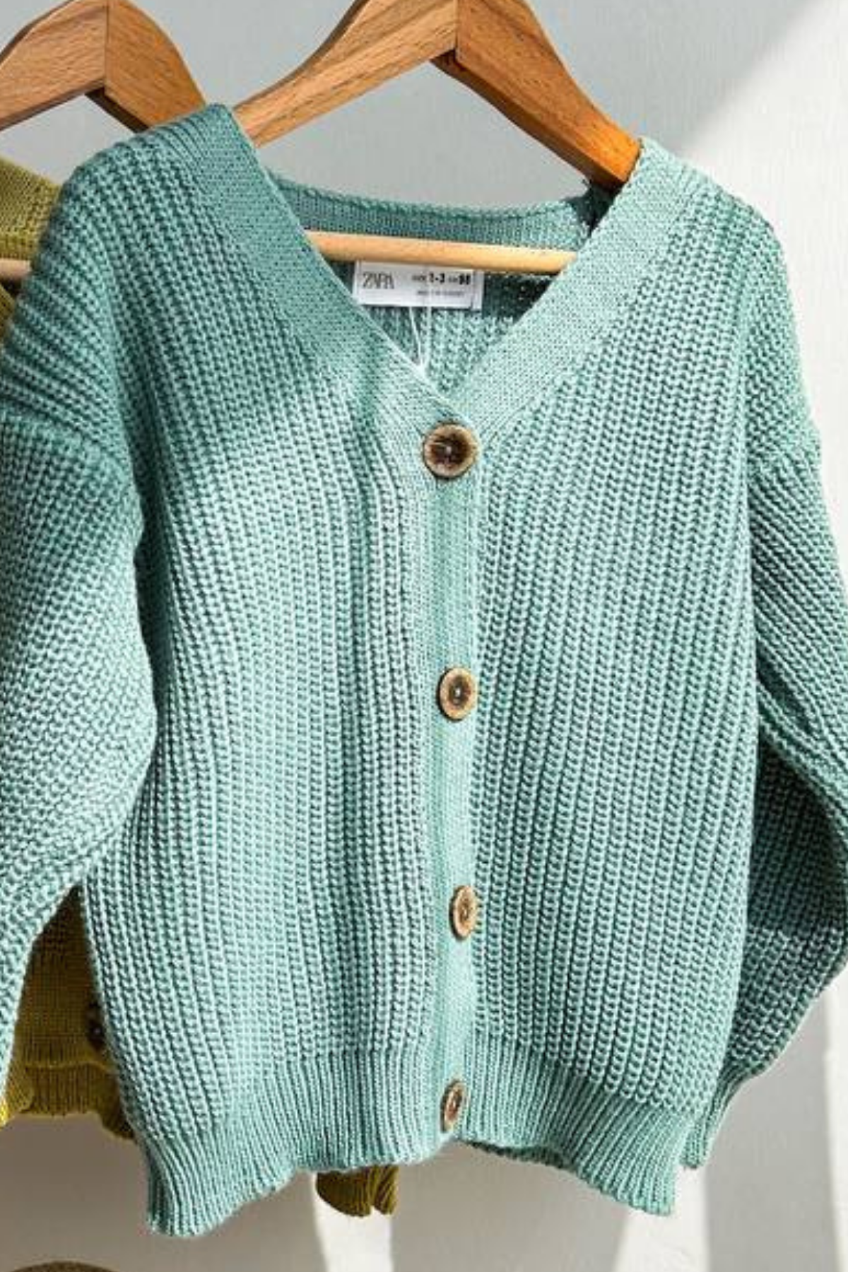 Unisex Çocuk Yeşil Triko Hırka