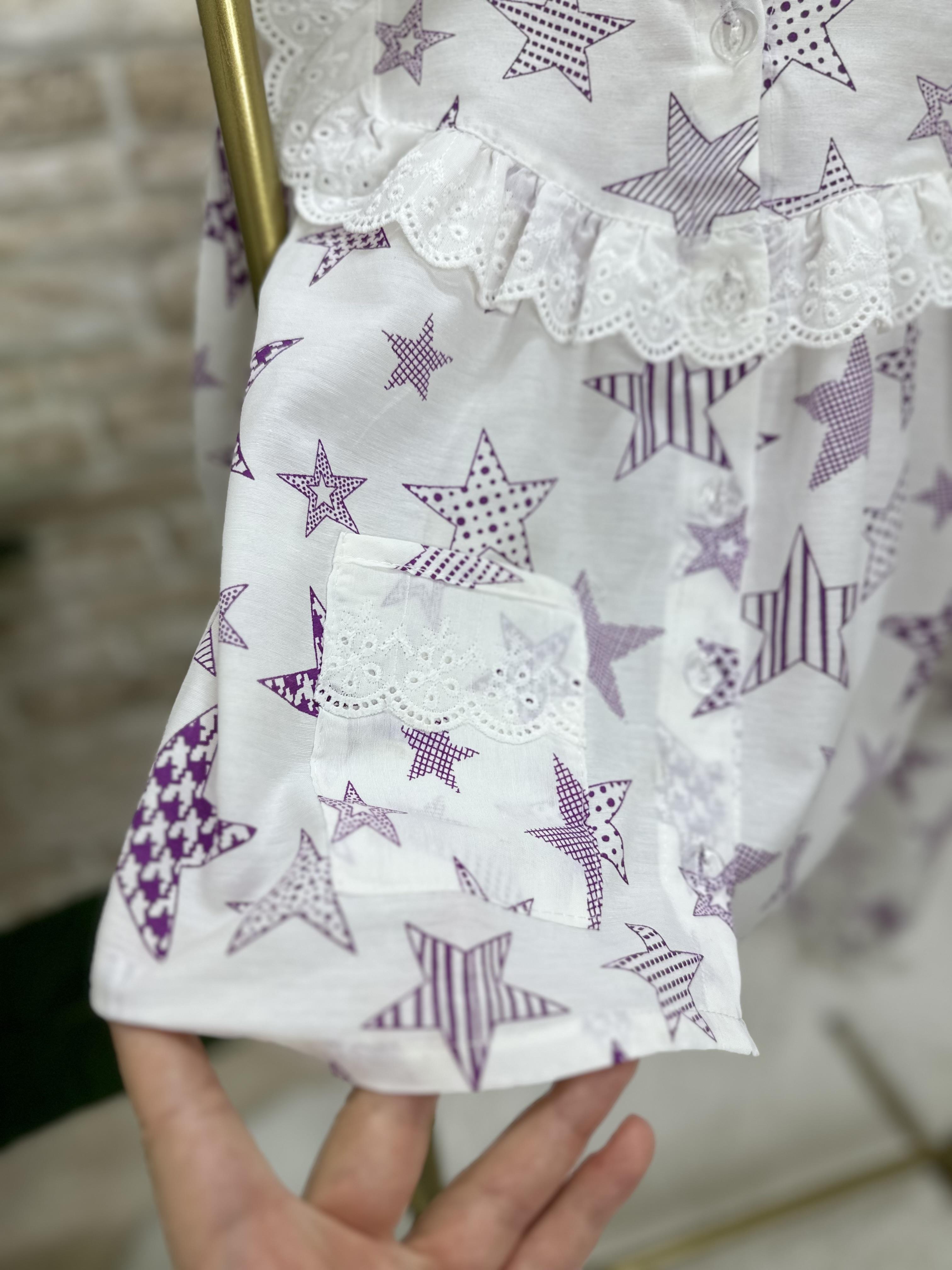 Yıldız Baskılı Pijama Takımı