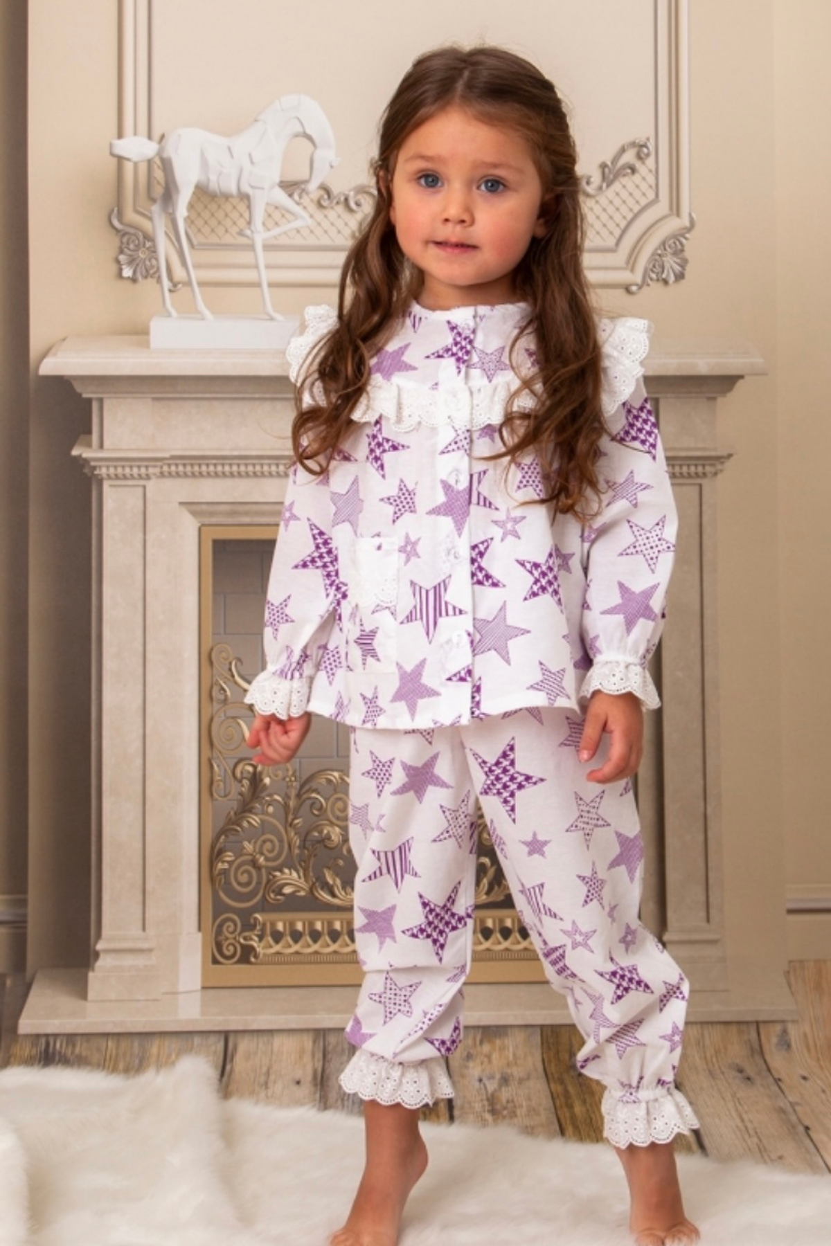 Yıldız Baskılı Pijama Takımı