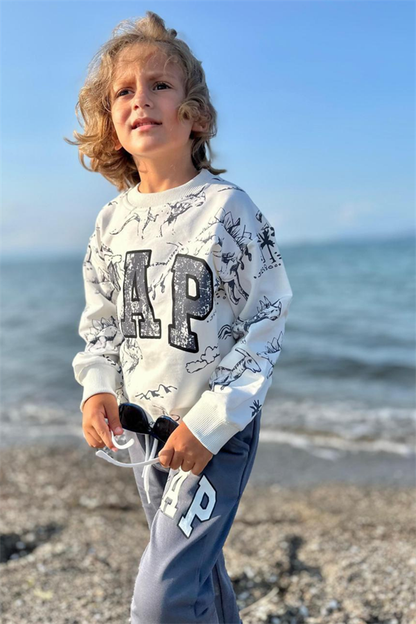 Erkek Çocuk 2 İplik Dinazorlu Gap Eşofman Takım