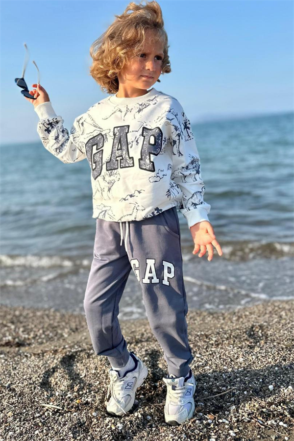 Erkek Çocuk 2 İplik Dinazorlu Gap Eşofman Takım