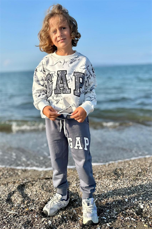 Erkek Çocuk 2 İplik Dinazorlu Gap Eşofman Takım