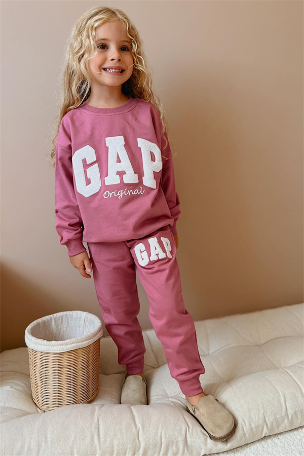 Kız Çocuk 2 İplik Süzene Nakışlı  Gap Takım