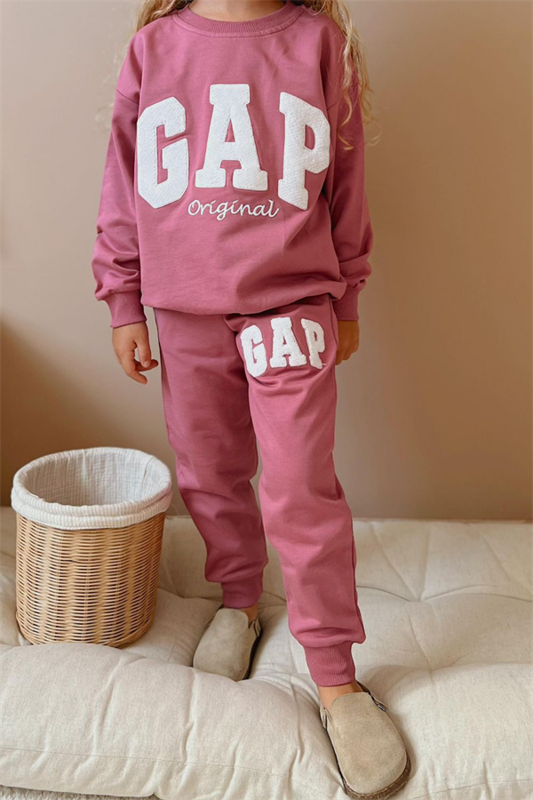 Kız Çocuk 2 İplik Süzene Nakışlı  Gap Takım