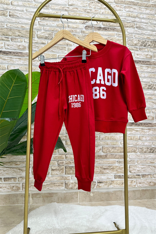 Unisex Çocuk 2 İplik Chicago Kırmızı Takım
