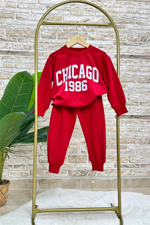 Unisex Çocuk 2 İplik Chicago Kırmızı Takım