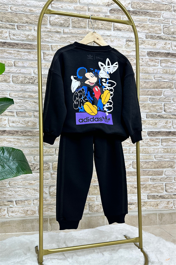 Unisex Çocuk 3 İplik Siyah Mickey Takım