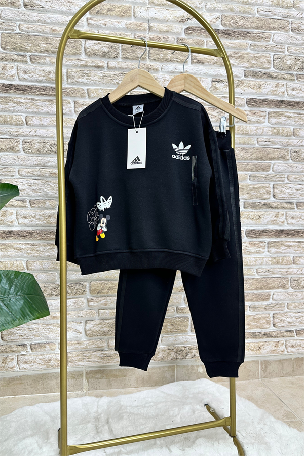 Unisex Çocuk 3 İplik Siyah Mickey Takım