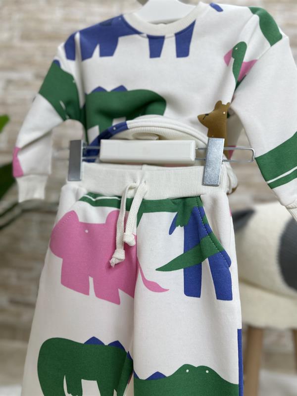 3 İplik Animal Renkli İkili Takım