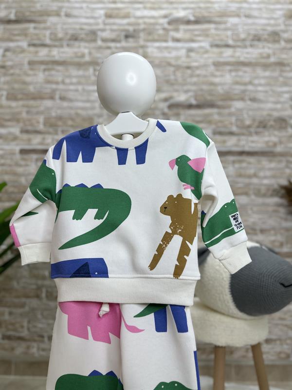 3 İplik Animal Renkli İkili Takım