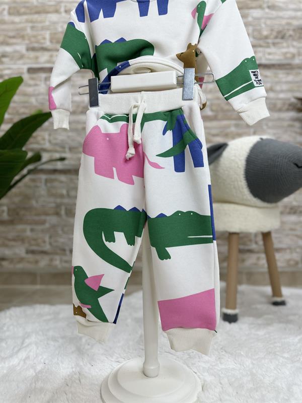 3 İplik Animal Renkli İkili Takım