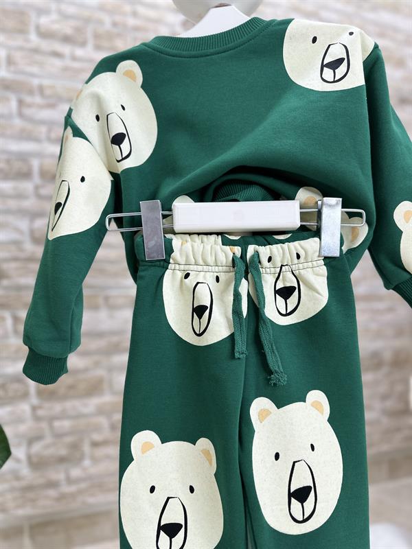 3 İplik Ayıcıklı Yeşil İkili Takım