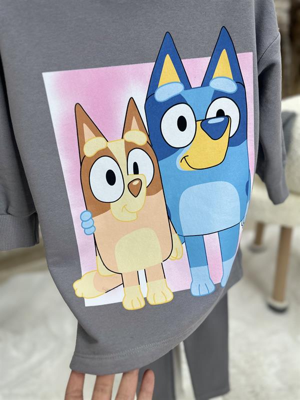 Kız Çocuk Bluey 3 İplik Tunik Sweat Taytlı Takım