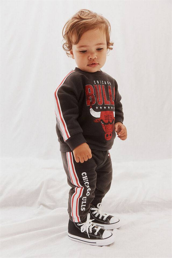 Erkek Çocuk 3 İplik Bulls Antrasit Takım