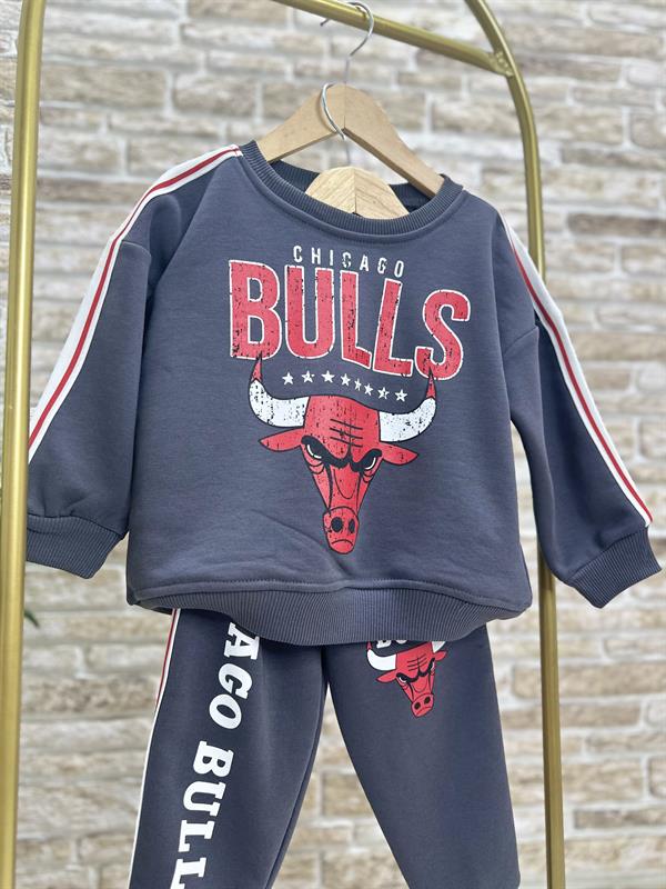 Erkek Çocuk 3 İplik Bulls Antrasit Takım