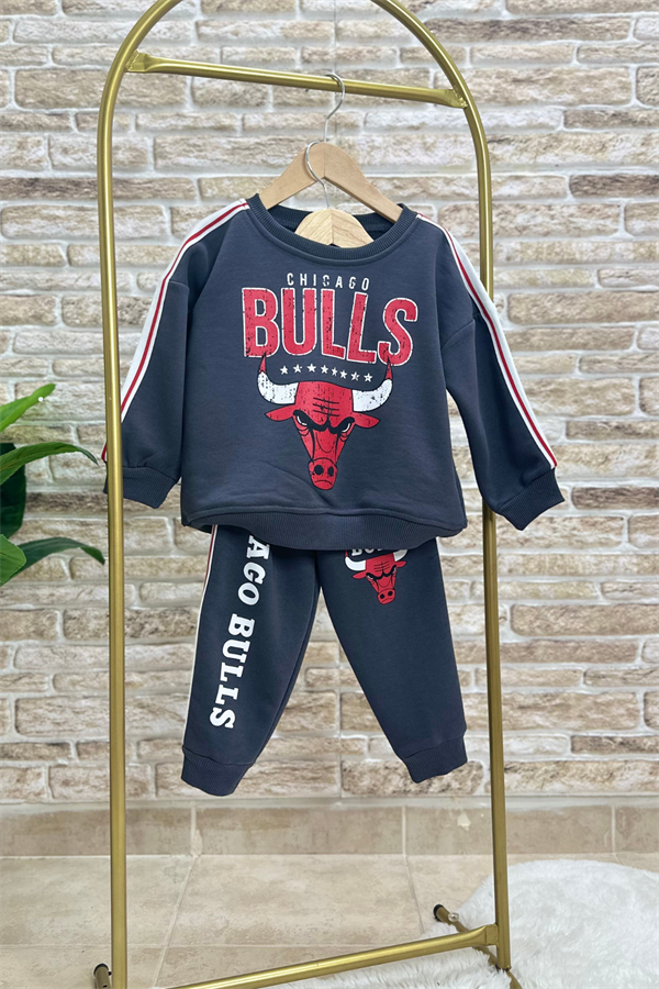 Erkek Çocuk 3 İplik Bulls Antrasit Takım