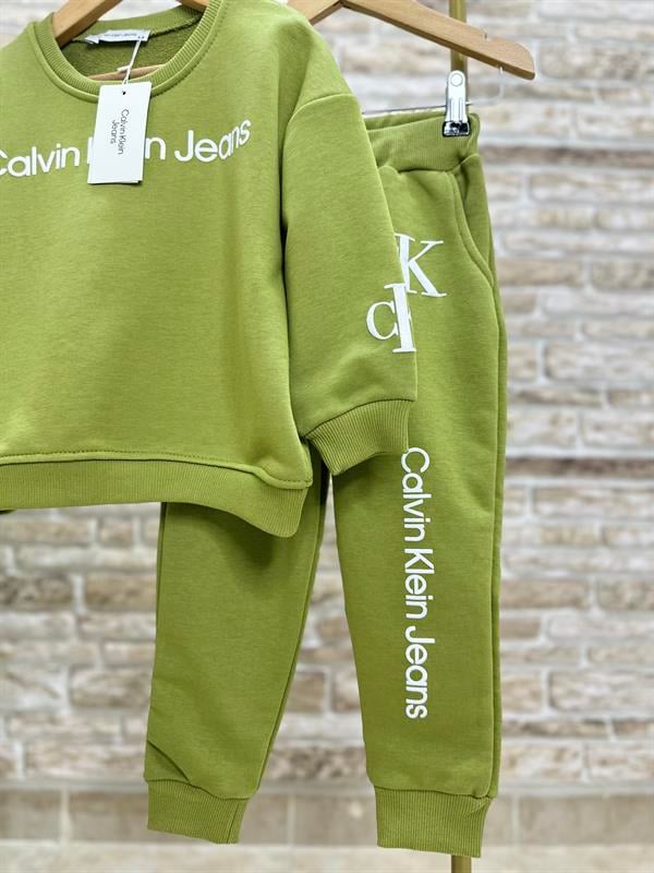 Erkek Çocuk 3 İplik Calvin Yağ Yeşili İkili Takım