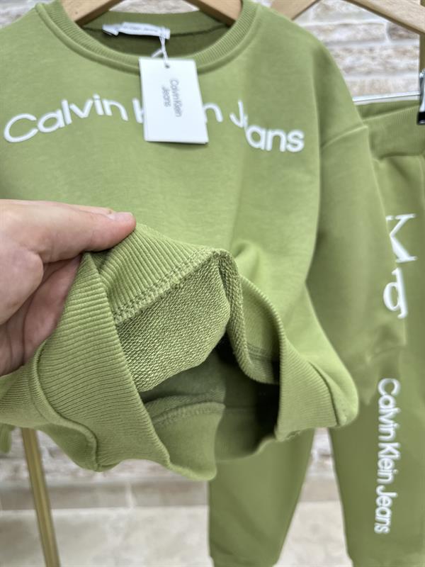 Erkek Çocuk 3 İplik Calvin Yağ Yeşili İkili Takım