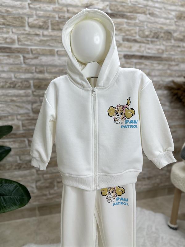 3 İplik Fermuarlı Beyaz Pawpatrol Takım
