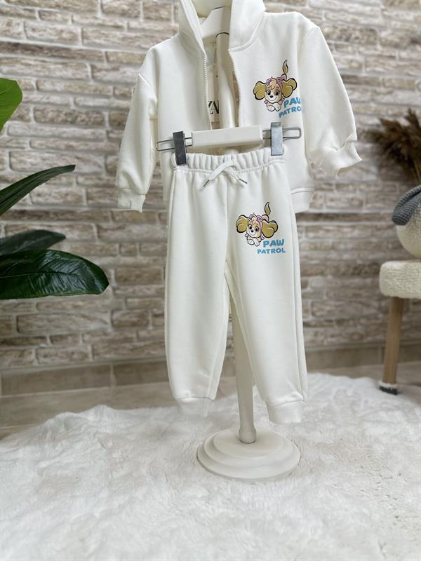 3 İplik Fermuarlı Beyaz Pawpatrol Takım