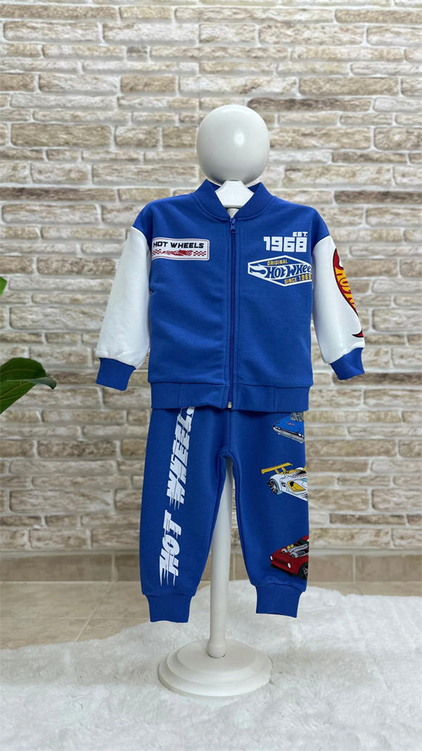 3 İplik Fermuarlı Hot Wheels Saks İkiki Takım