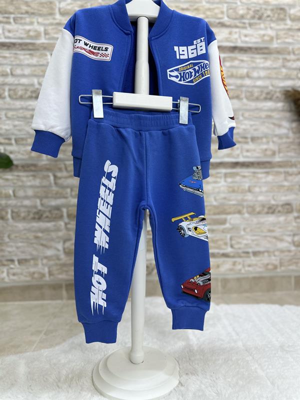 3 İplik Fermuarlı Hot Wheels Saks İkiki Takım