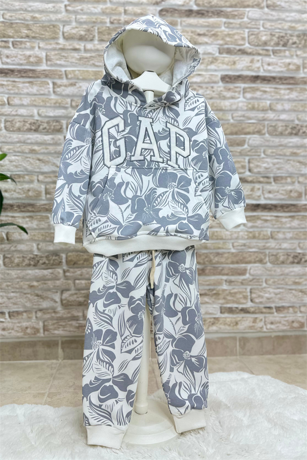 Unisex Çocuk 3 İplik Kapüşonlu Gap Takım