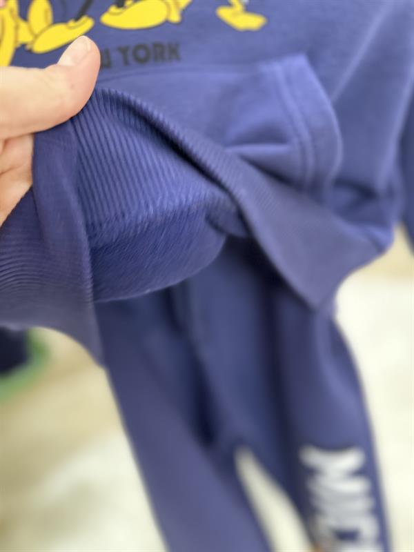 3 İplik Kapüşonlu Lacivert Mickey İkili Takım