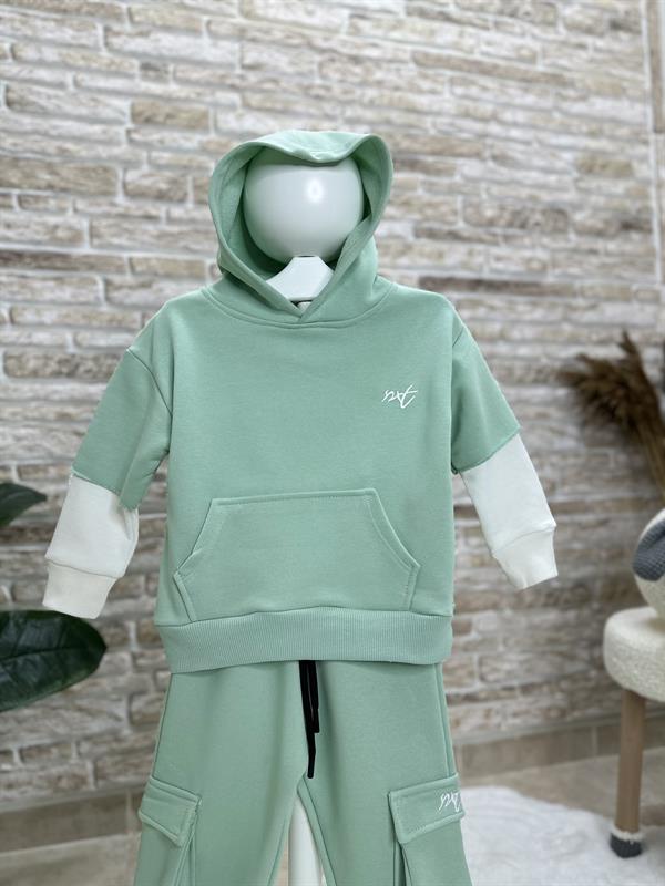 3 İplik Kapüşonlu Mint Next İkili Takım