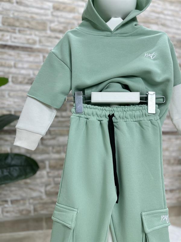 3 İplik Kapüşonlu Mint Next İkili Takım