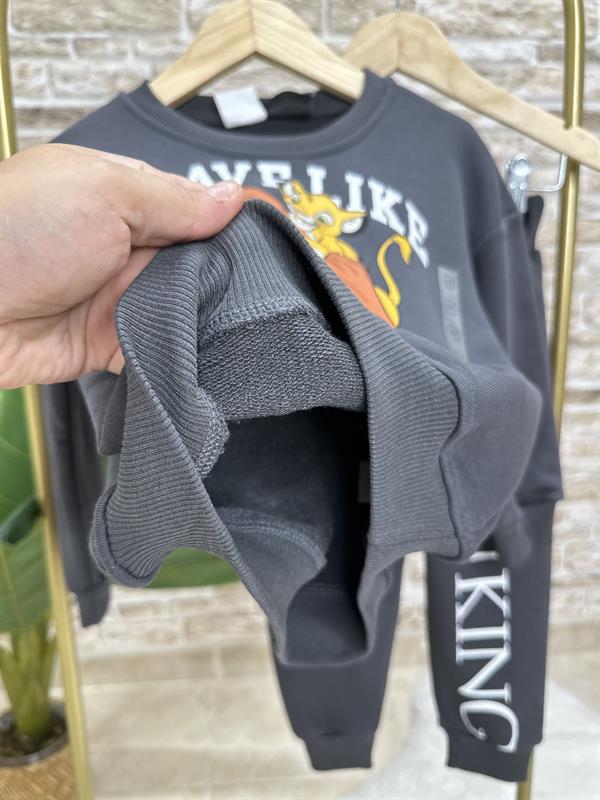 Erkek Çocuk 3 İplik Lion King Anrasit Takım