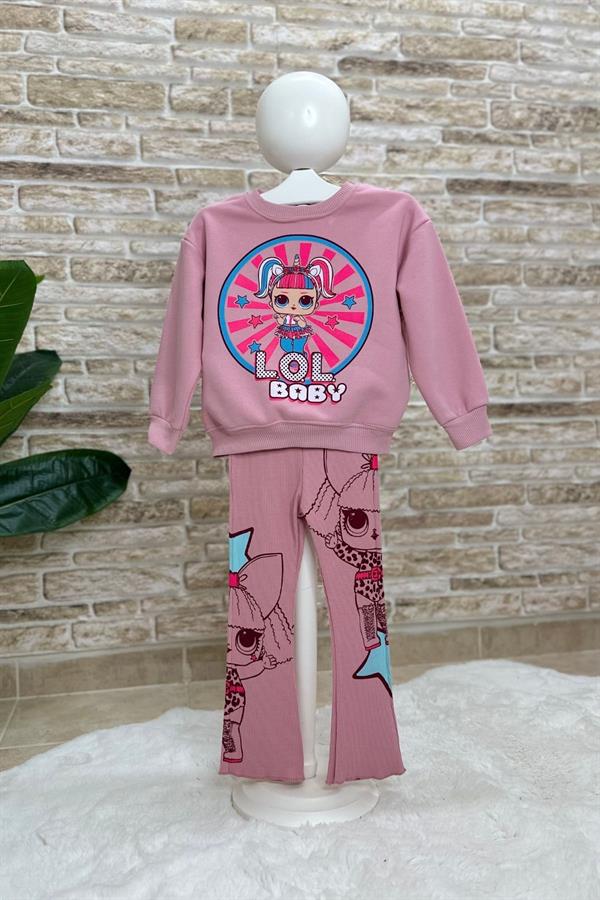 3 İplik Lol Baby Pembe Tayt Takım