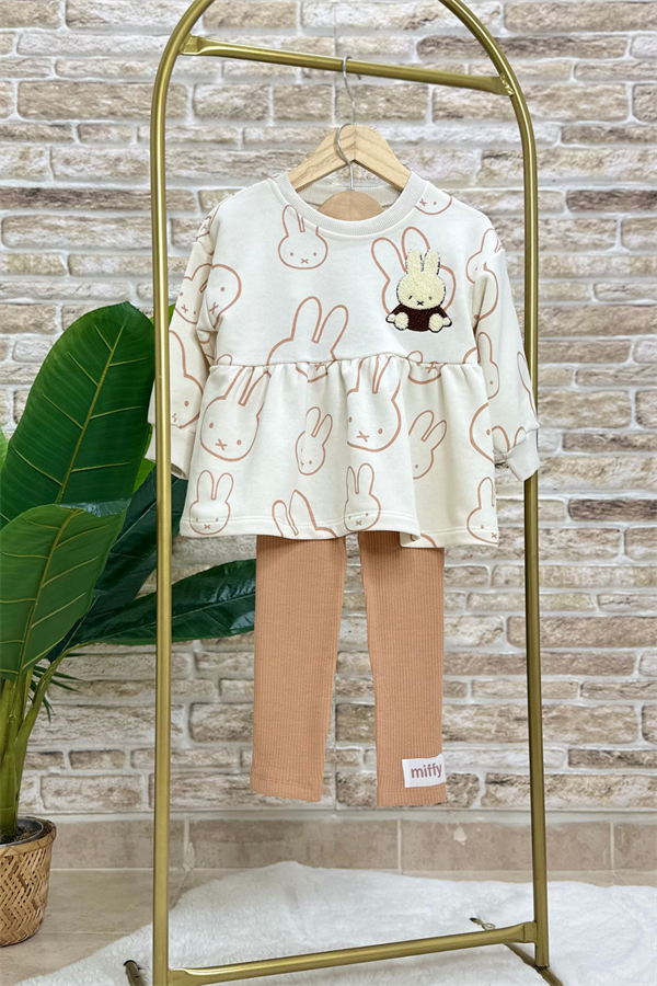 Kız Çocuk 3 İplik  Miffy Taytlı Takım