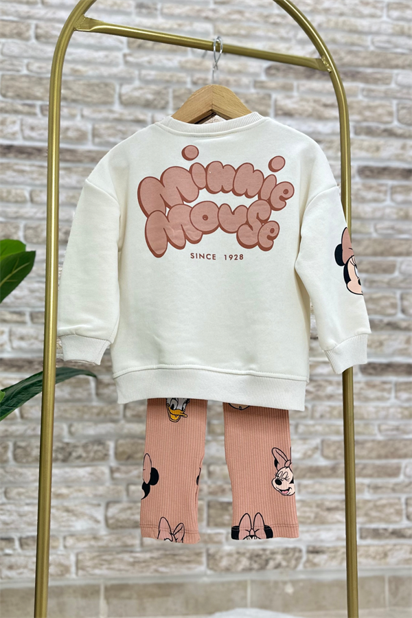 Kız Çocuk 3 İplik Minnie & Daisy Pullu Tayt Takım