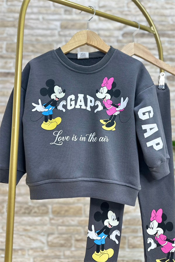 Kız Çocuk 3 İplik Minnie & Mickey Gap Antsasit Taytlı Takım